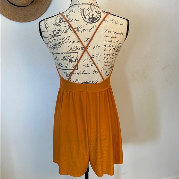 ZARA | Women’s Mustard Yellow Halter Neck Romper Jumpsuit Size Small - Picture 2 of 8